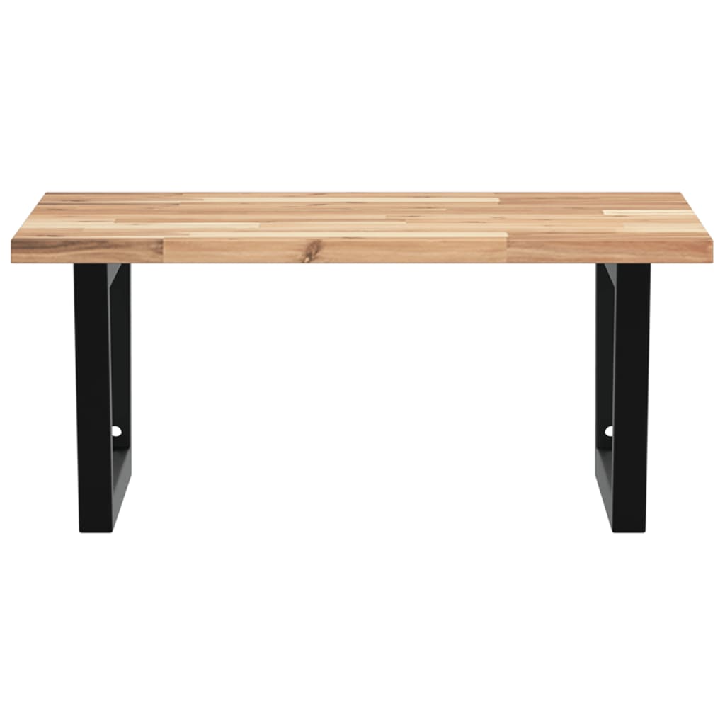 Zidna polica za umivaonik od čelika i masivnog bagremovog drva Smeđa 60 x 60 x 2 cm