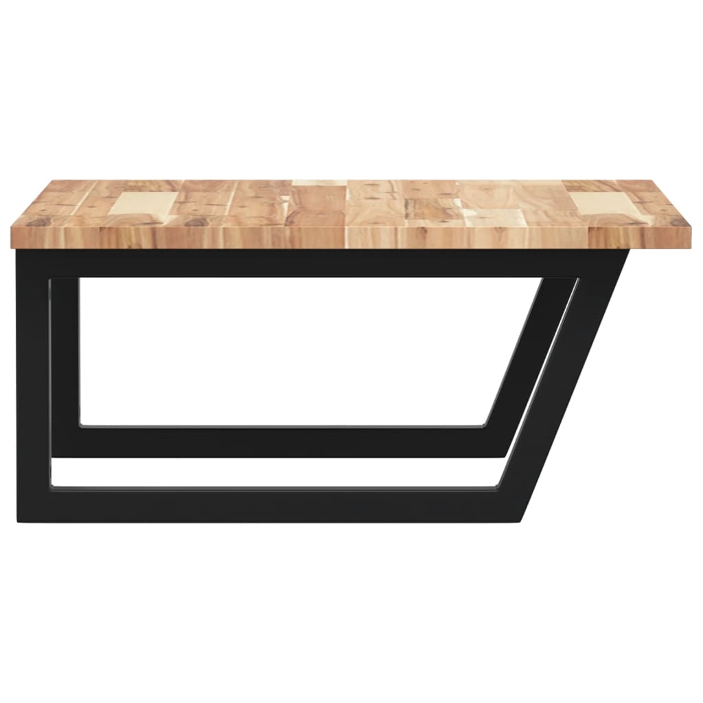 Zidna polica za umivaonik od čelika i masivnog bagremovog drva Smeđa 60 x 60 x 2 cm