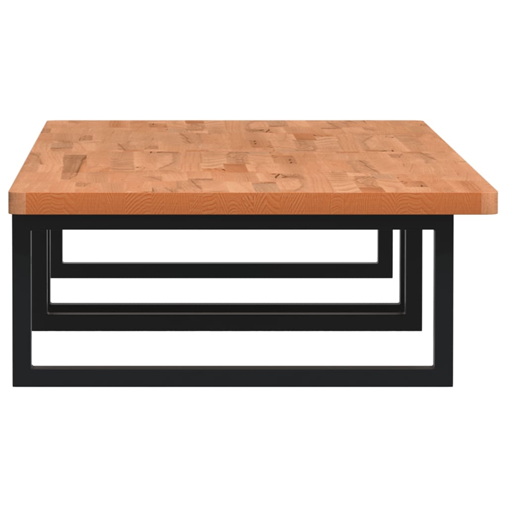 Zidna polica za umivaonik od čelika i masivne bukovine Smeđa 150 x 55 x 2.5 cm
