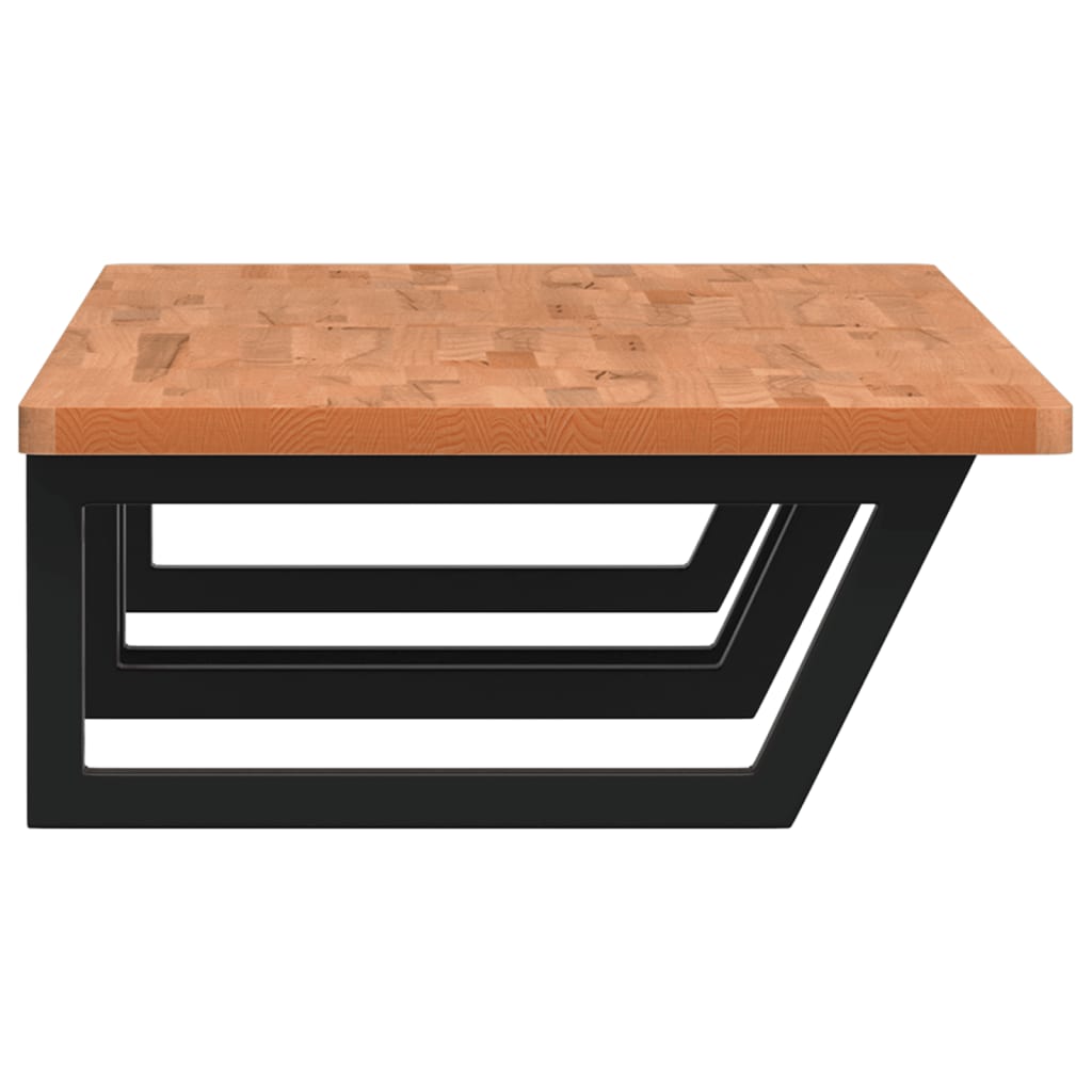 Zidna polica za umivaonik od čelika i masivne bukovine Smeđa 150 x 55 x 2.5 cm