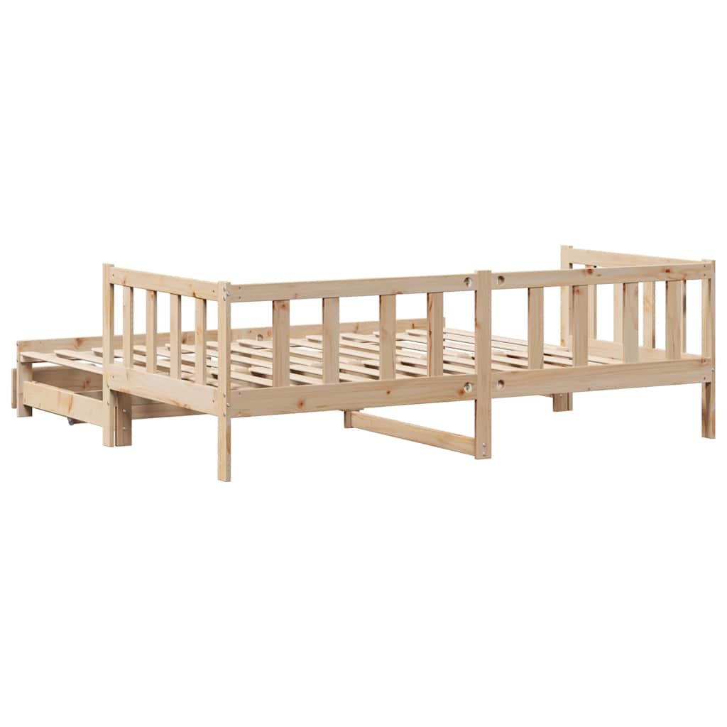 Dnevni krevet s pomoćnim ležajem i ladicama bez madraca 80x200 cm