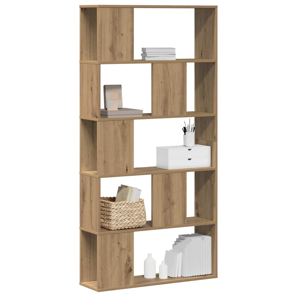 Regal za knjige s 5 razina boja hrasta 80,5x23,5x162,5cm drveni Smeđa