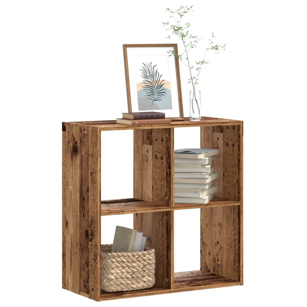 Regal za knjige boja starog drva 68,5x32x68,5 cm drveni