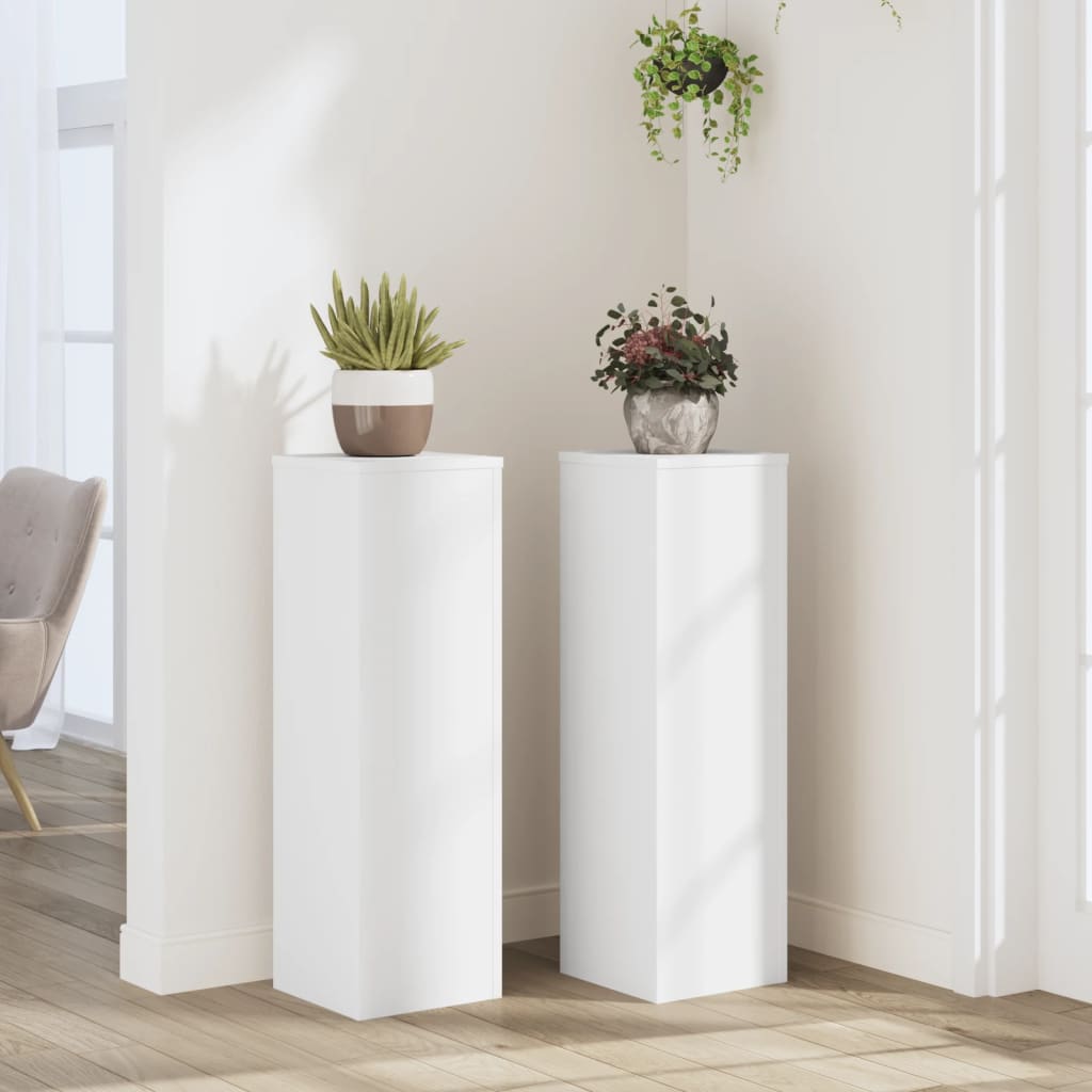 Stalci za biljke 2 kom bijeli 25x25x80 cm konstruirano drvo