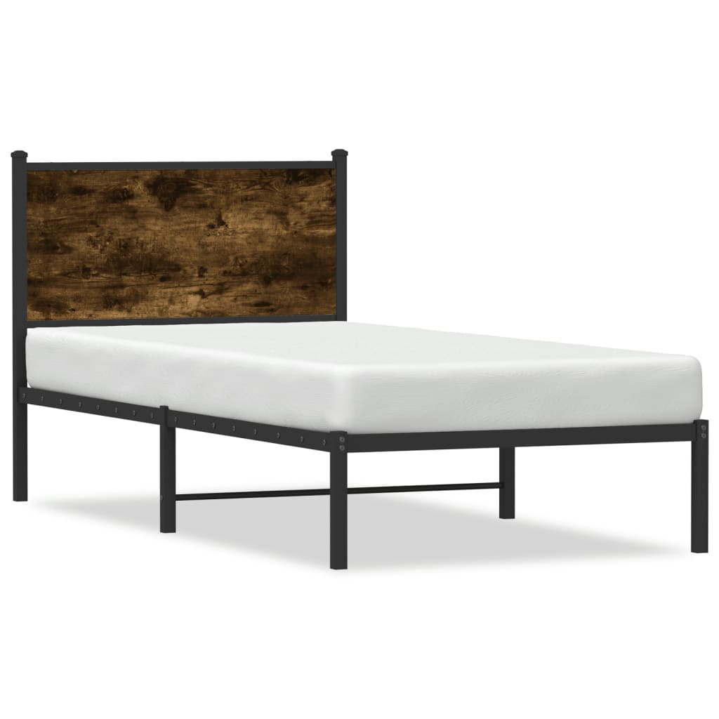 Metalni okvir kreveta bez madraca boja hrasta 90x190 cm