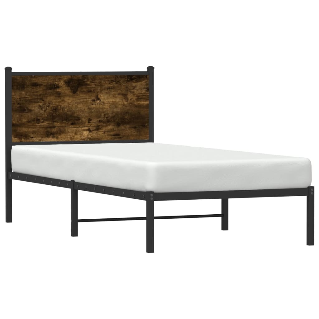 Metalni okvir kreveta bez madraca boja hrasta 90x190 cm