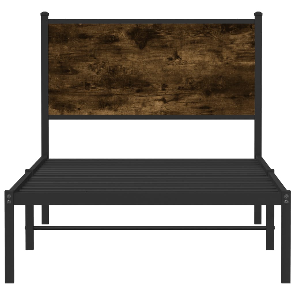 Metalni okvir kreveta bez madraca boja hrasta 90x190 cm