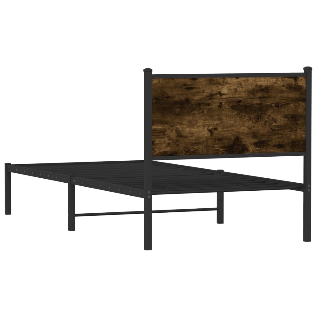 Metalni okvir kreveta bez madraca boja hrasta 90x190 cm