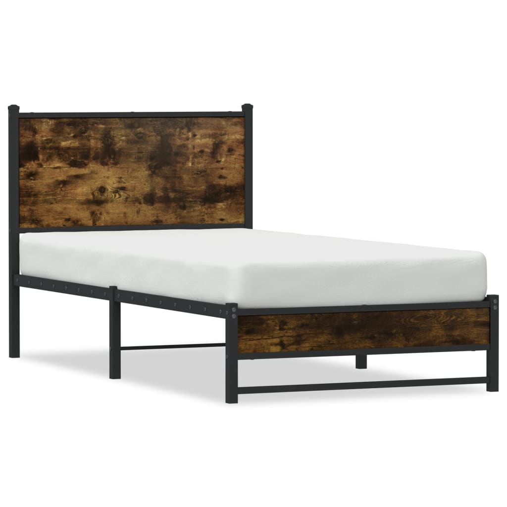 Metalni okvir kreveta bez madraca boja hrasta 90x190 cm