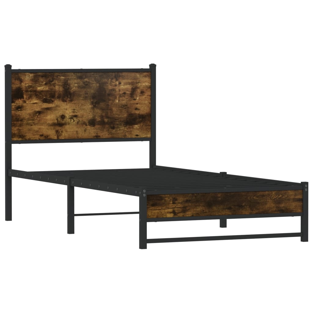 Metalni okvir kreveta bez madraca boja hrasta 90x190 cm