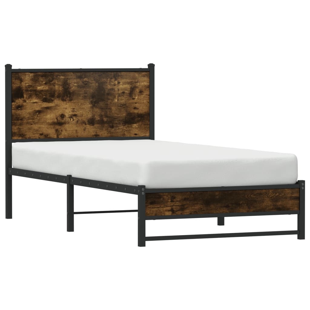 Metalni okvir kreveta bez madraca boja hrasta 90x190 cm