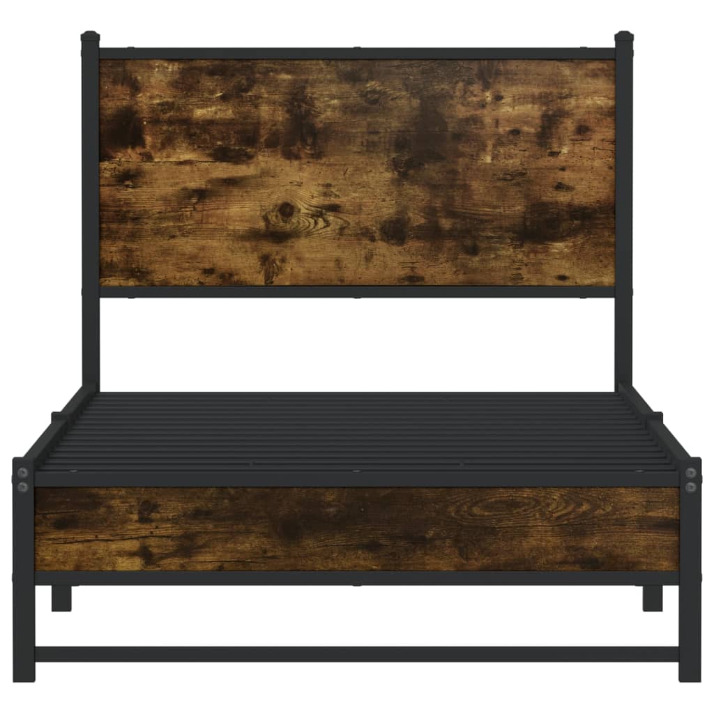 Metalni okvir kreveta bez madraca boja hrasta 90x190 cm