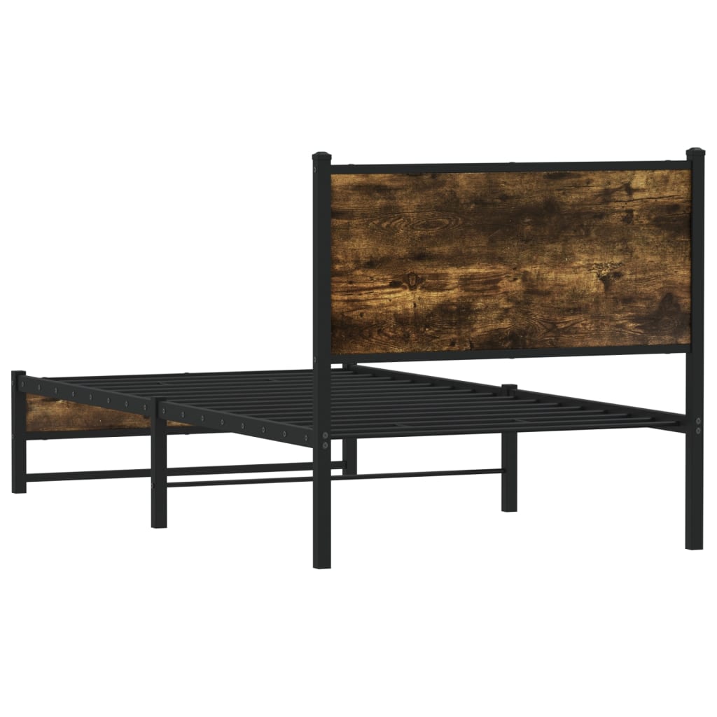 Metalni okvir kreveta bez madraca boja hrasta 90x190 cm