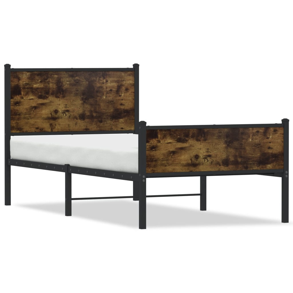 Metalni okvir kreveta bez madraca boja hrasta 90x190 cm