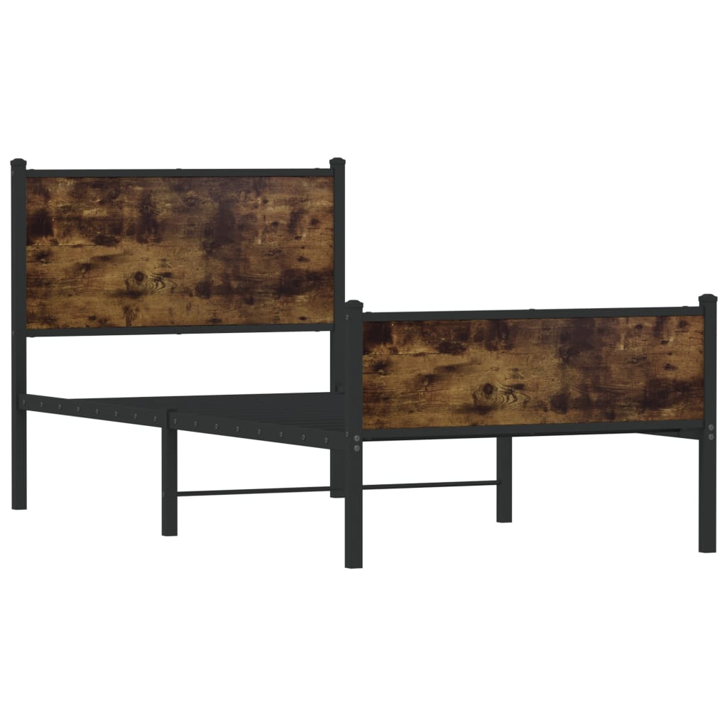 Metalni okvir kreveta bez madraca boja hrasta 90x190 cm