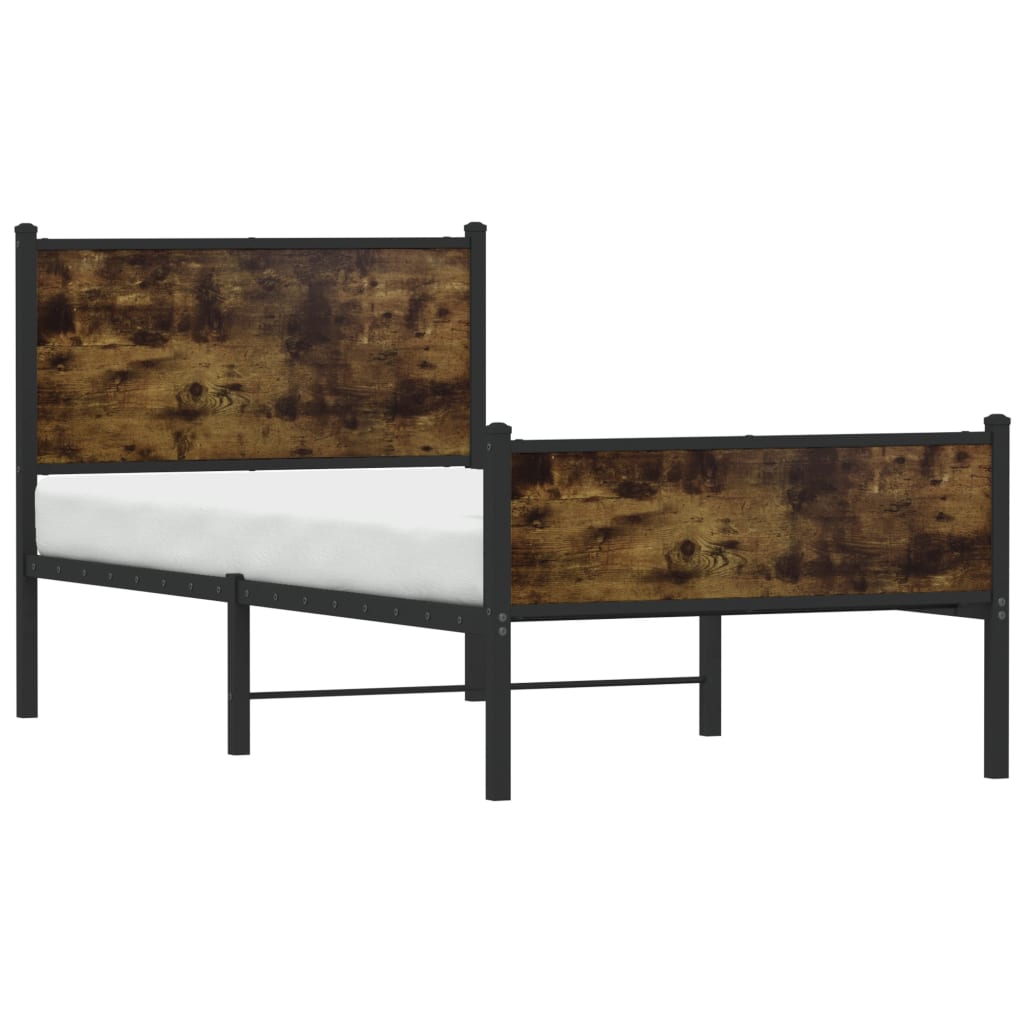 Metalni okvir kreveta bez madraca boja hrasta 90x190 cm