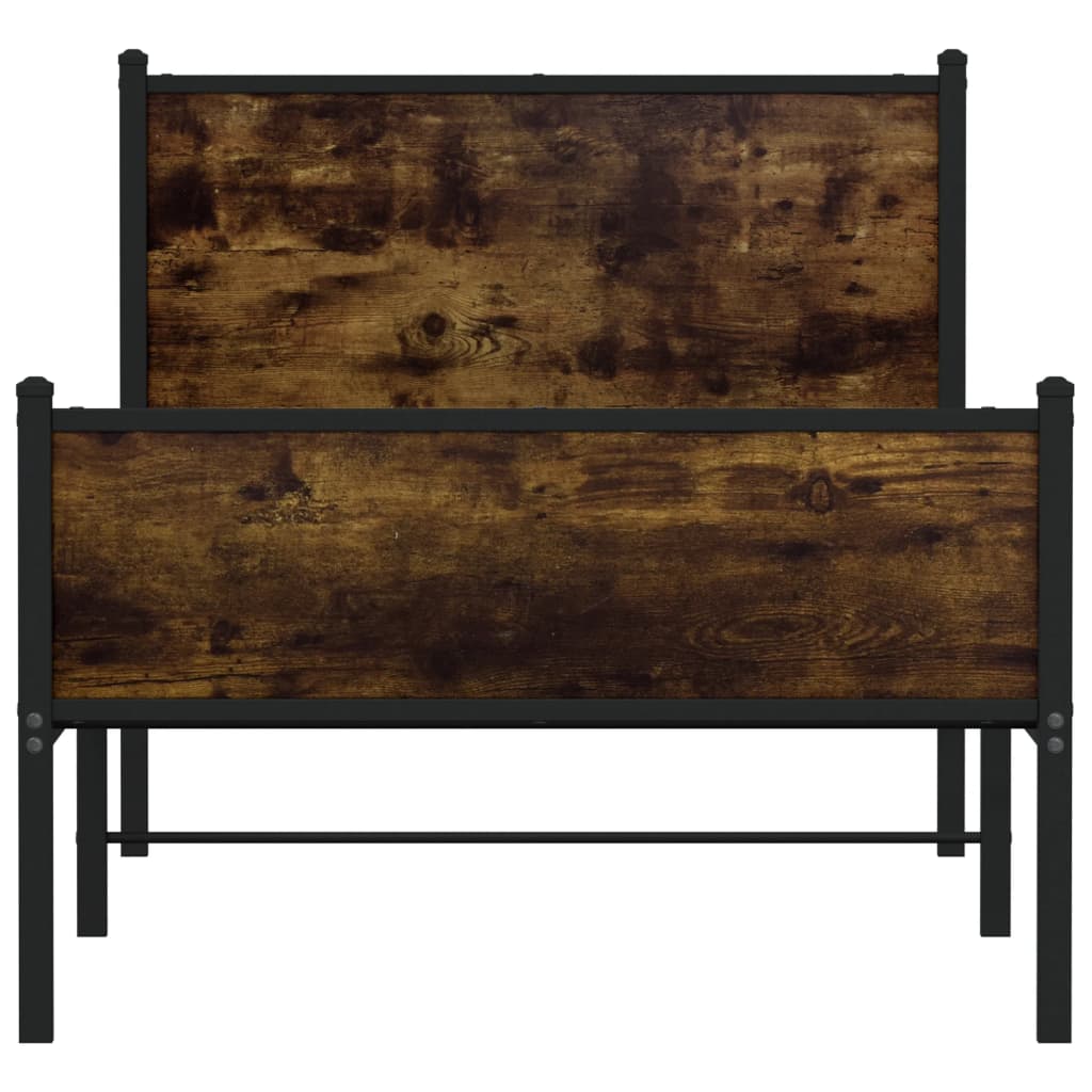 Metalni okvir kreveta bez madraca boja hrasta 90x190 cm