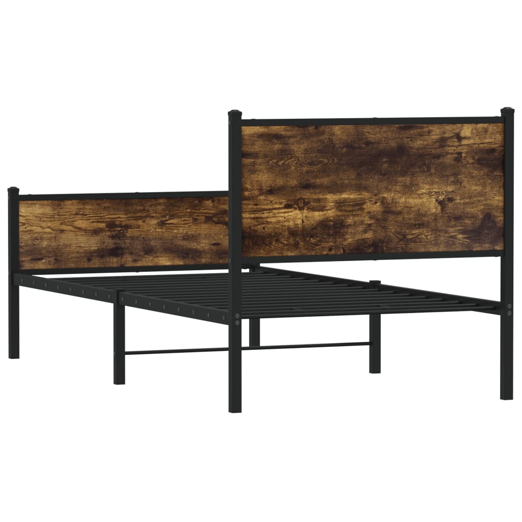 Metalni okvir kreveta bez madraca boja hrasta 90x190 cm