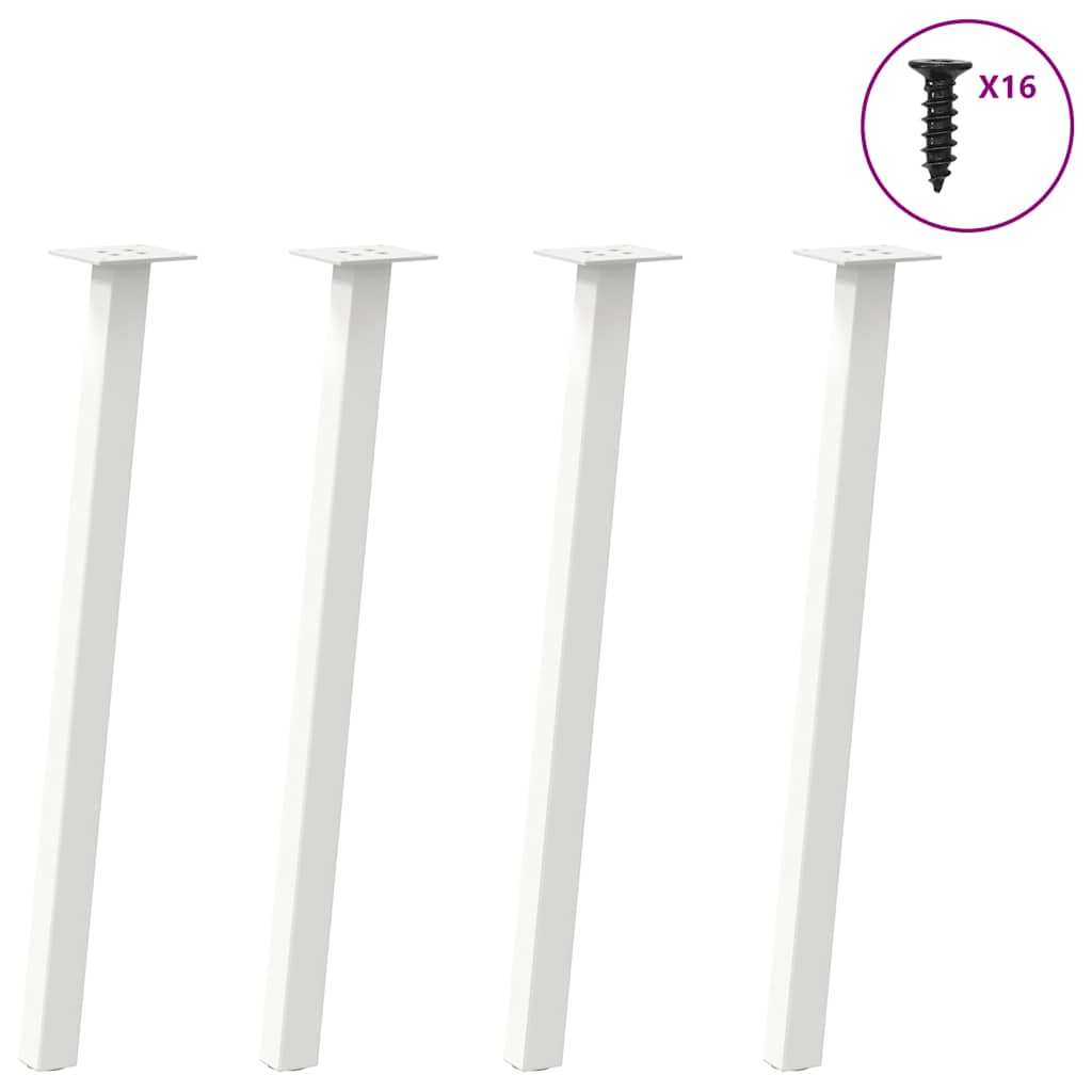 Noge za konzolni stol 4 kom Bijele 72 cm Čelik Bijela 72 cm (40 mm)