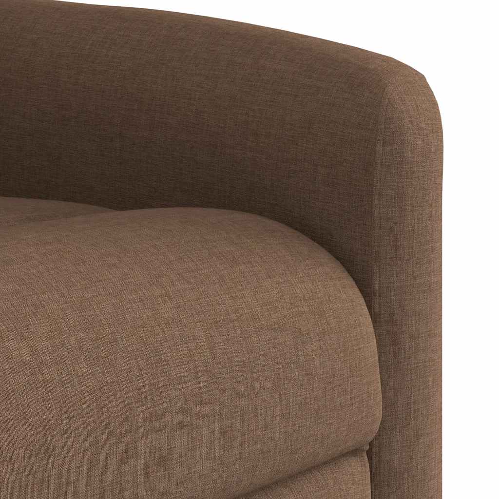 Električni masažni naslonjač od tkanine smeđi