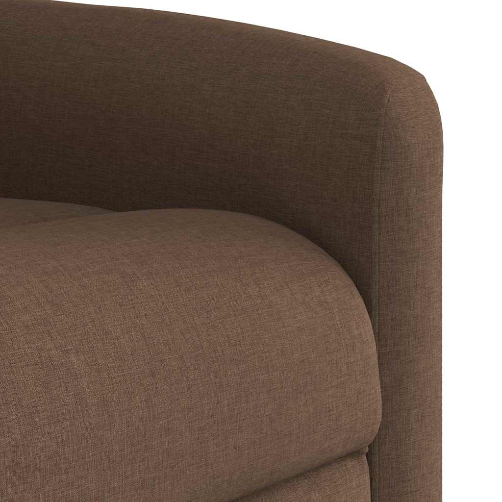 Električni masažni naslonjač od tkanine smeđi