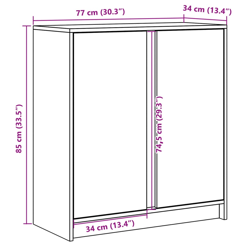 Komoda s LED svjetlima boja hrasta sonome 77x34x85 cm drvena