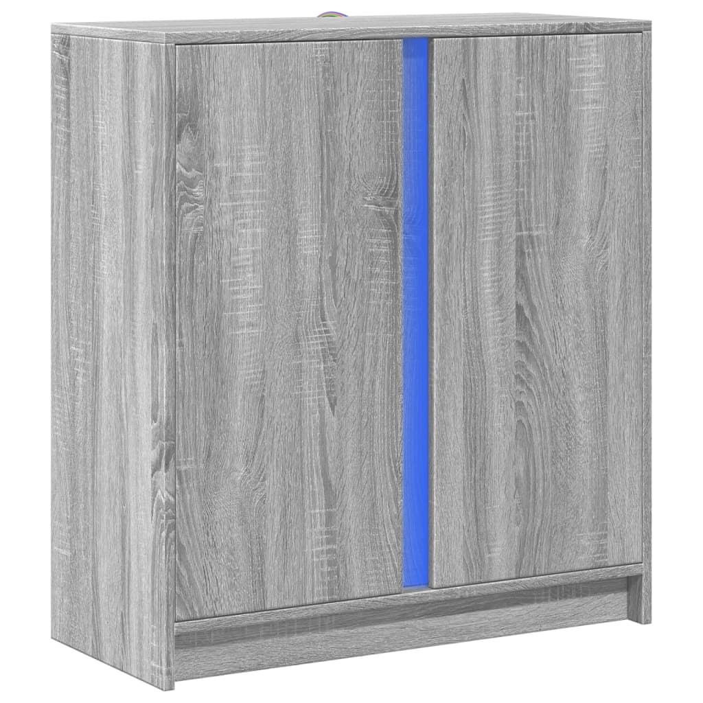 Komoda s LED svjetlima boja hrasta sonome 77x34x85 cm drvena