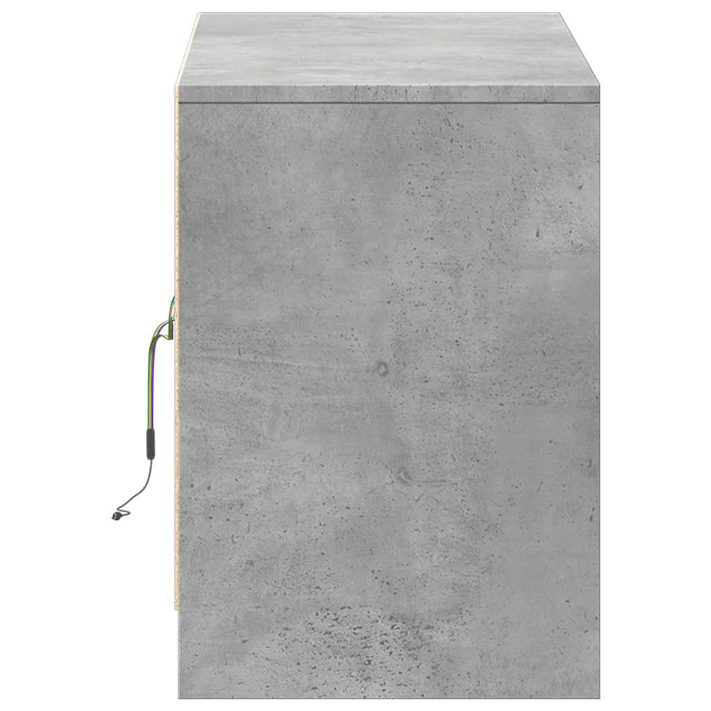 TV ormarić s LED svjetlima boja betona 100x34x50 cm drveni Siva