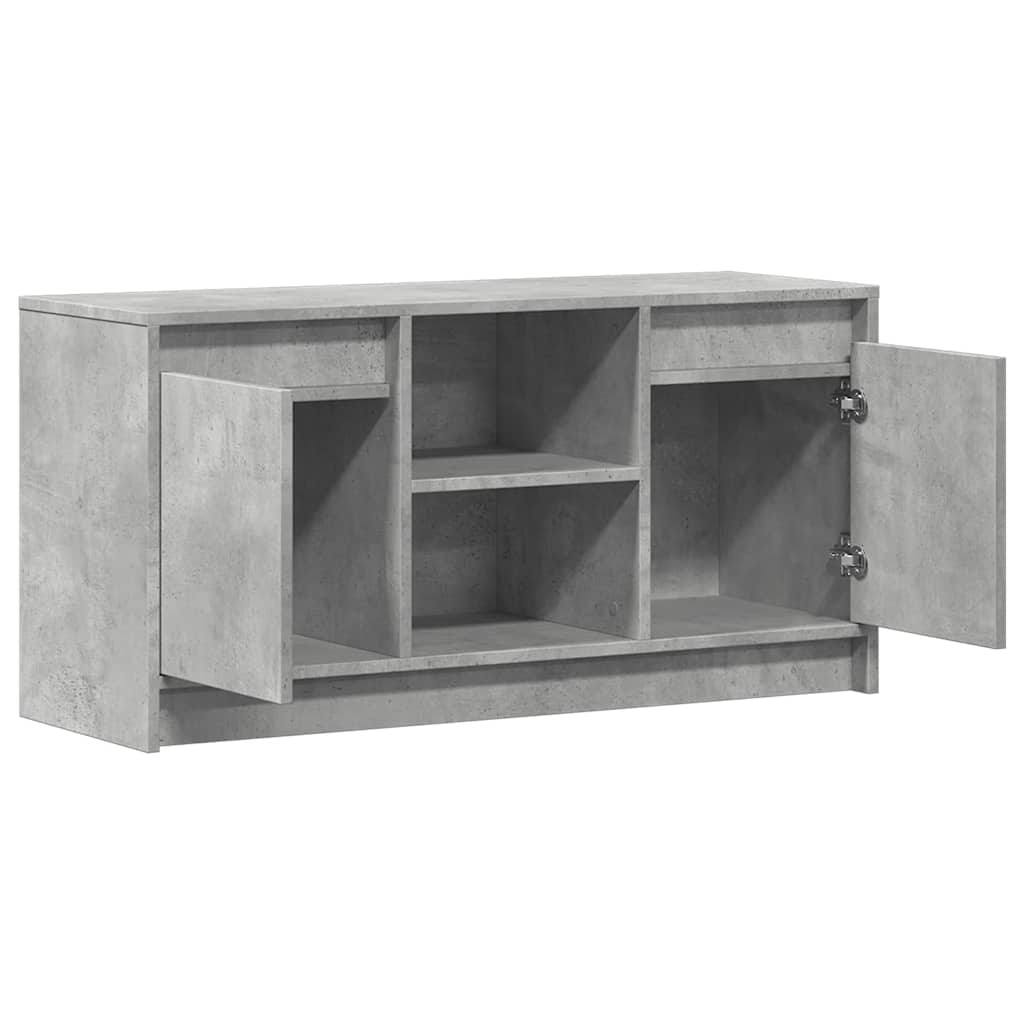 TV ormarić s LED svjetlima boja betona 100x34x50 cm drveni Siva