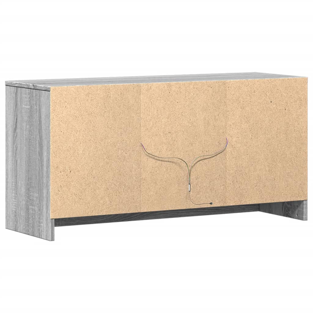 TV ormarić s LED svjetlima boja hrasta 100x34x50 cm drveni Siva