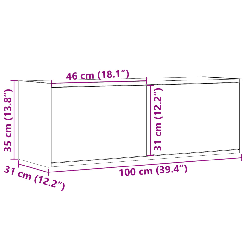 Zidni TV ormarić LED boja hrasta sonome 100 x 31 x 35 cm