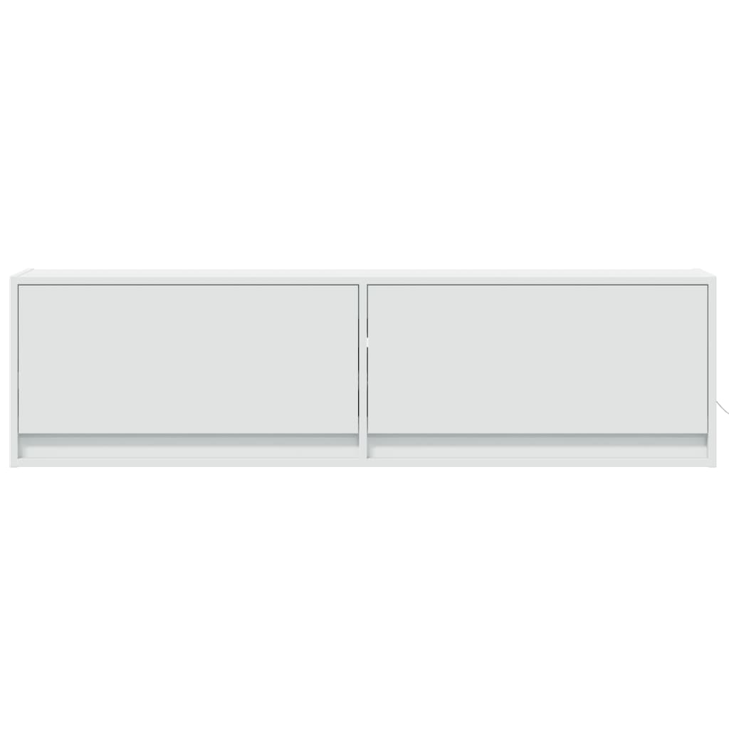 Zidni TV ormarić s LED svjetlima bijeli 140x31x38 cm