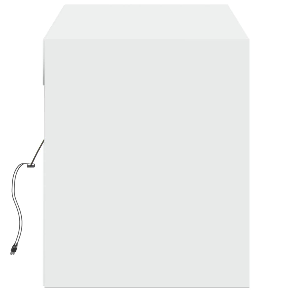 Zidni TV ormarić s LED svjetlima bijeli 140x31x38 cm