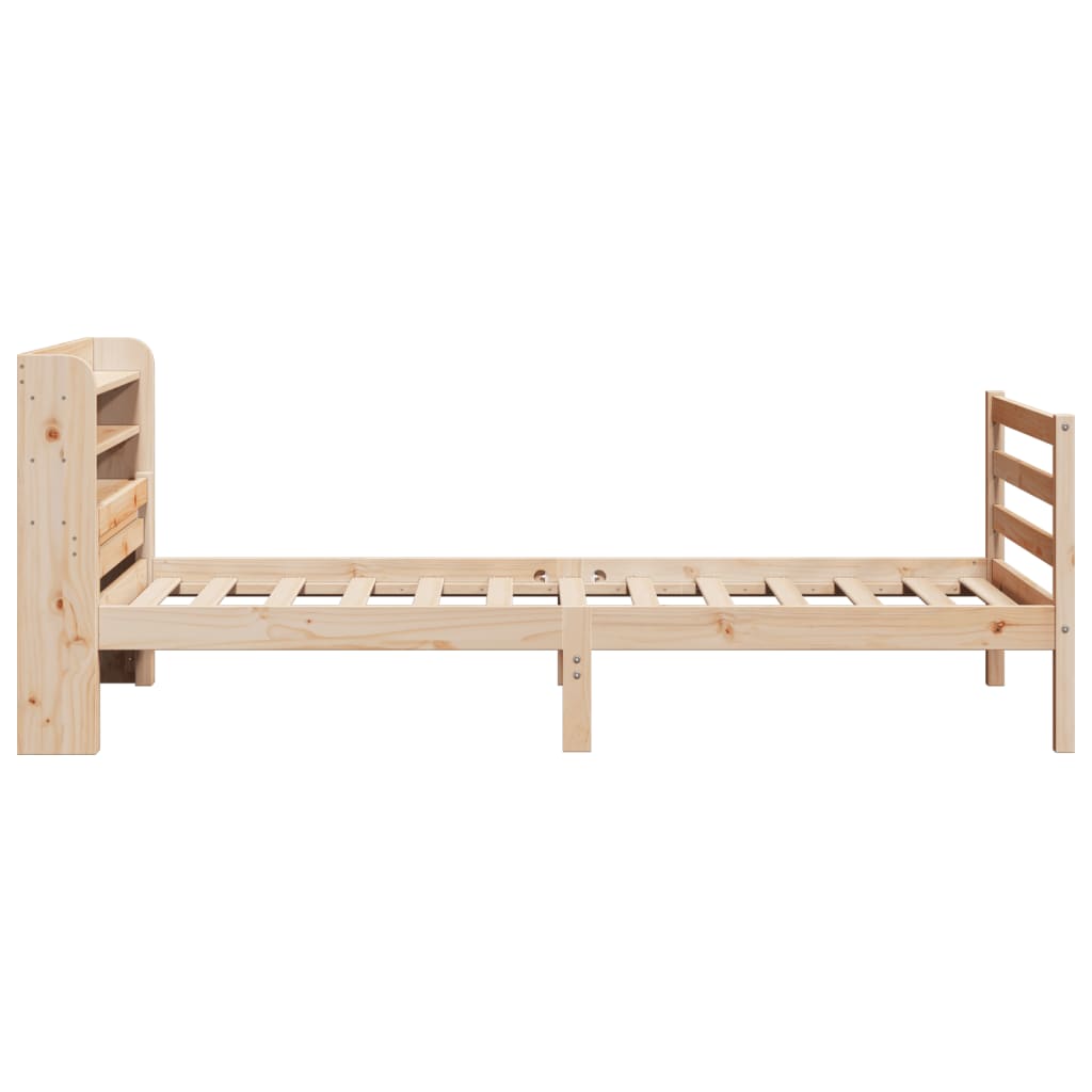 Okvir kreveta s uzglavljem 100 x 200 cm od masivne borovine