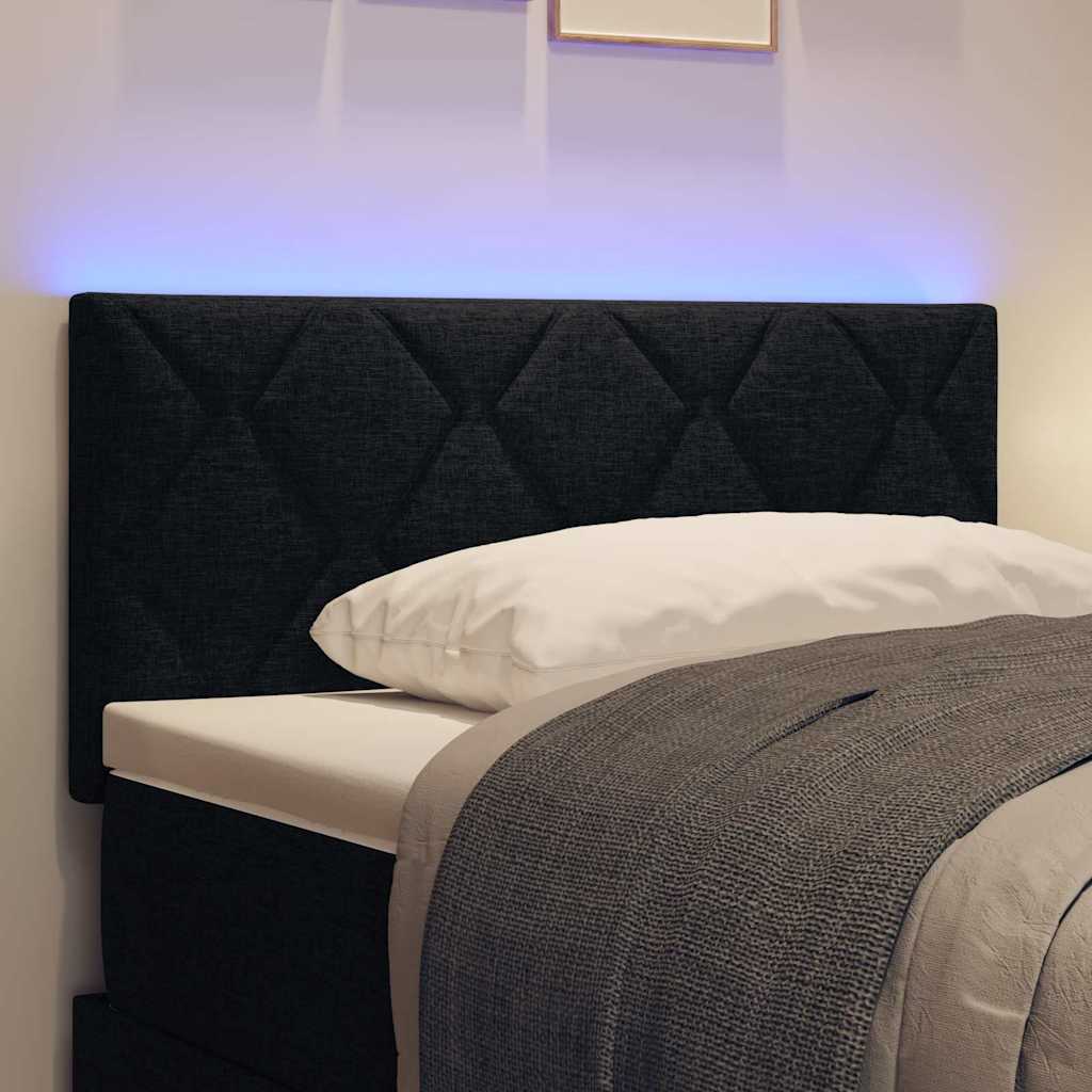 LED glava kreveta Crna 90 cm tkanina