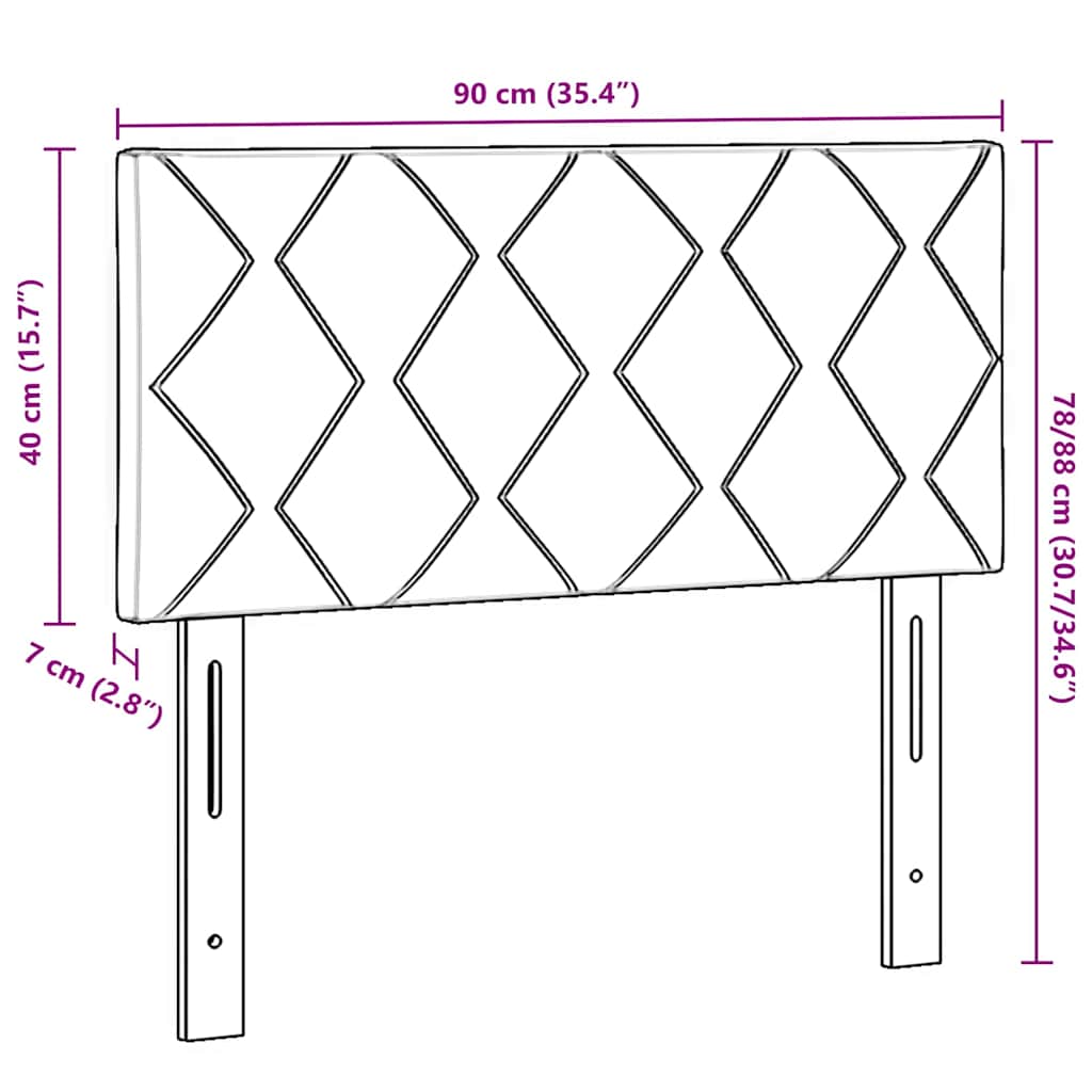 LED glava kreveta Crna 90 cm tkanina