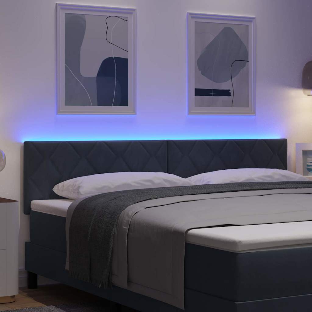 LED glava kreveta Tamno siva 180 cm Baršun