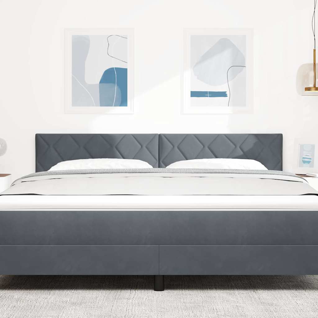 LED glava kreveta Tamno siva 180 cm Baršun