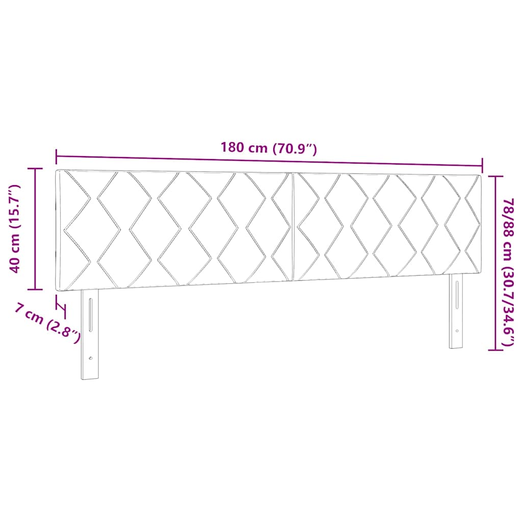 LED glava kreveta Tamno siva 180 cm Baršun
