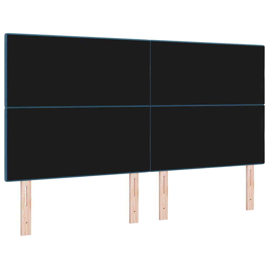 LED glava kreveta s LED trakama Plava 180 cm Baršun