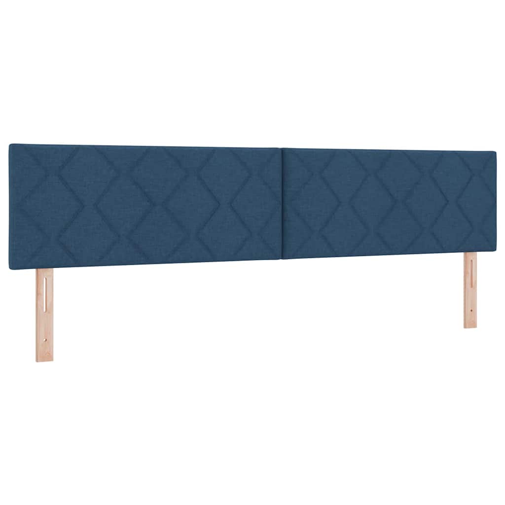Krevet s opruga kutije s uzglavljem Plava 200 x 200 cm tkanina Modra
