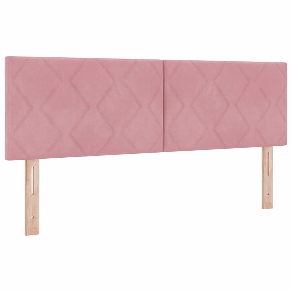 Krevet s opruga kutije s jastukom Ružičasta 160 x 200 cm Baršun