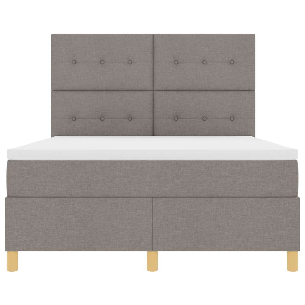 Krevet s opruga kutije Sivo-smeđa 140 x 200 cm tkanina Svjetlosiva