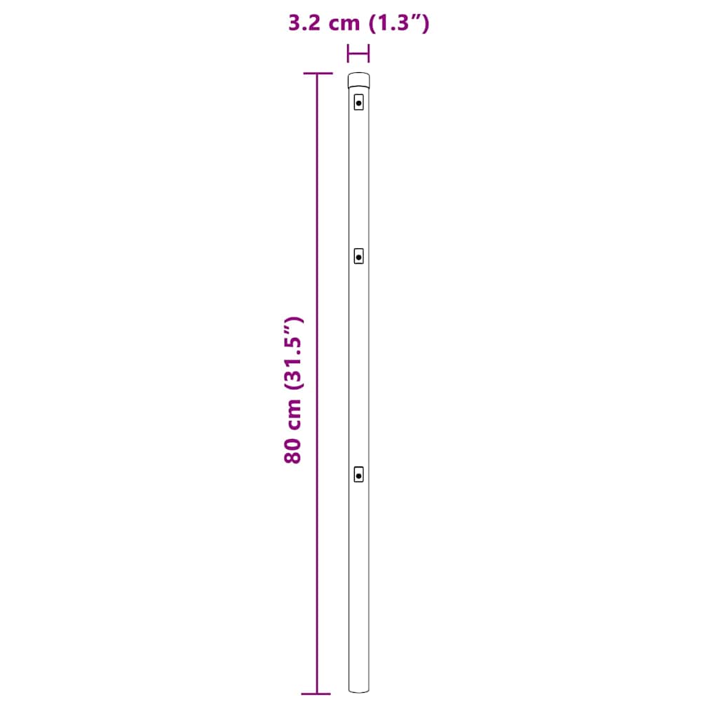 Stup za ogradu 26 pcs Zelena 3,2 x 3,2 x 80 cm