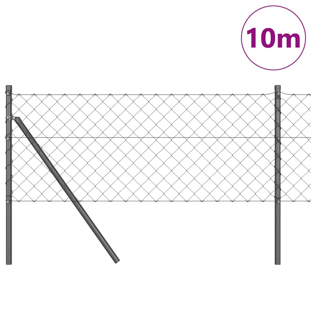 Temeljna zavarena žičana ograda 10 x 0,6 m Siva Mreža