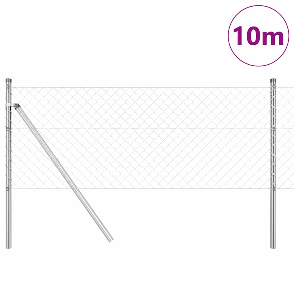 Stup za ogradu Srebrno 10 x 0,4 m (mreža 40 x 40 mm) Čelik