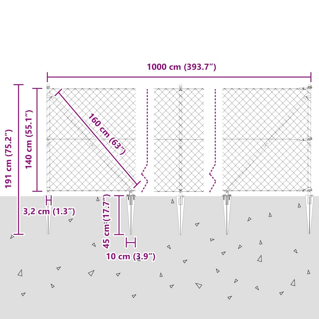 Zavareno žičano ograđivanje s bodljama 10 x 1,4 m Zelena Mreža