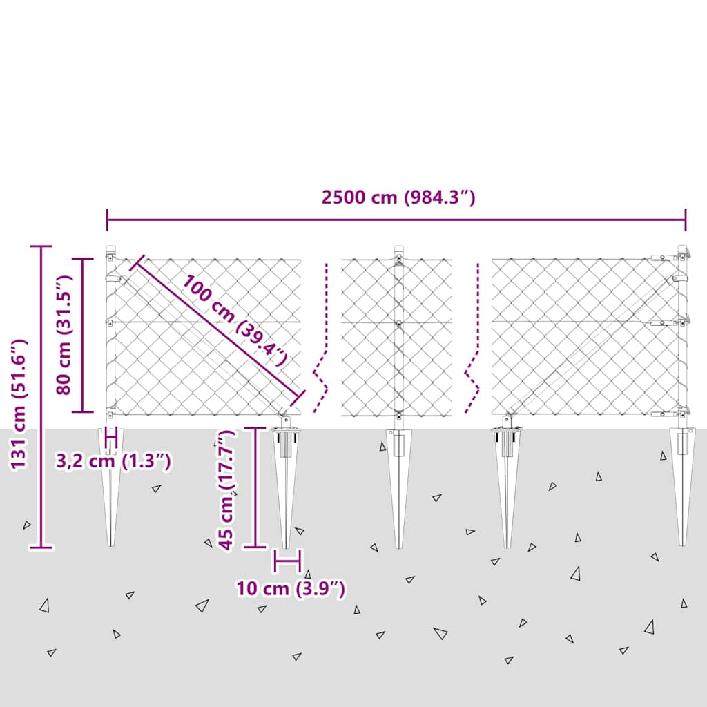 Zavareno žičano ograđivanje s bodljama 0,8 x 25 m Zelena Mreža