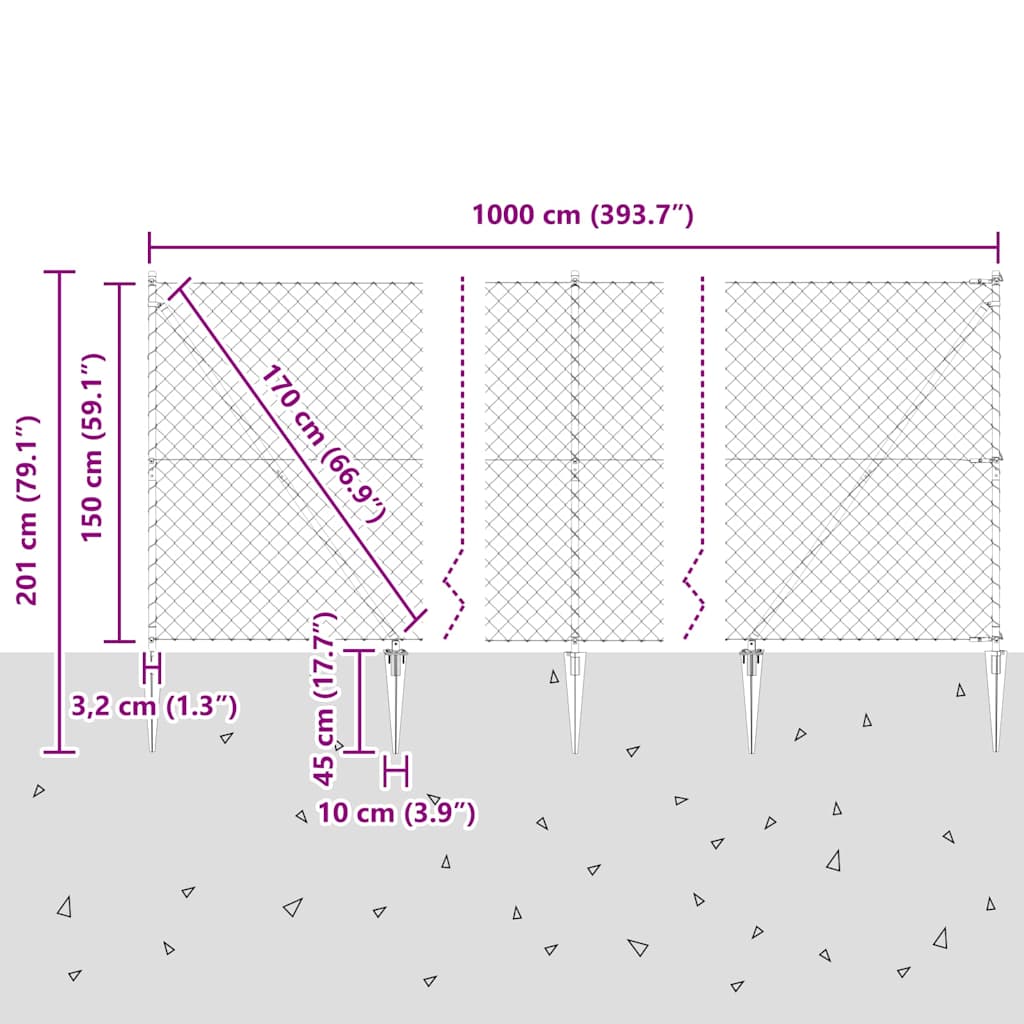 Zavareno žičano ograđivanje s bodljama 10 x 1,5 m Siva Mreža