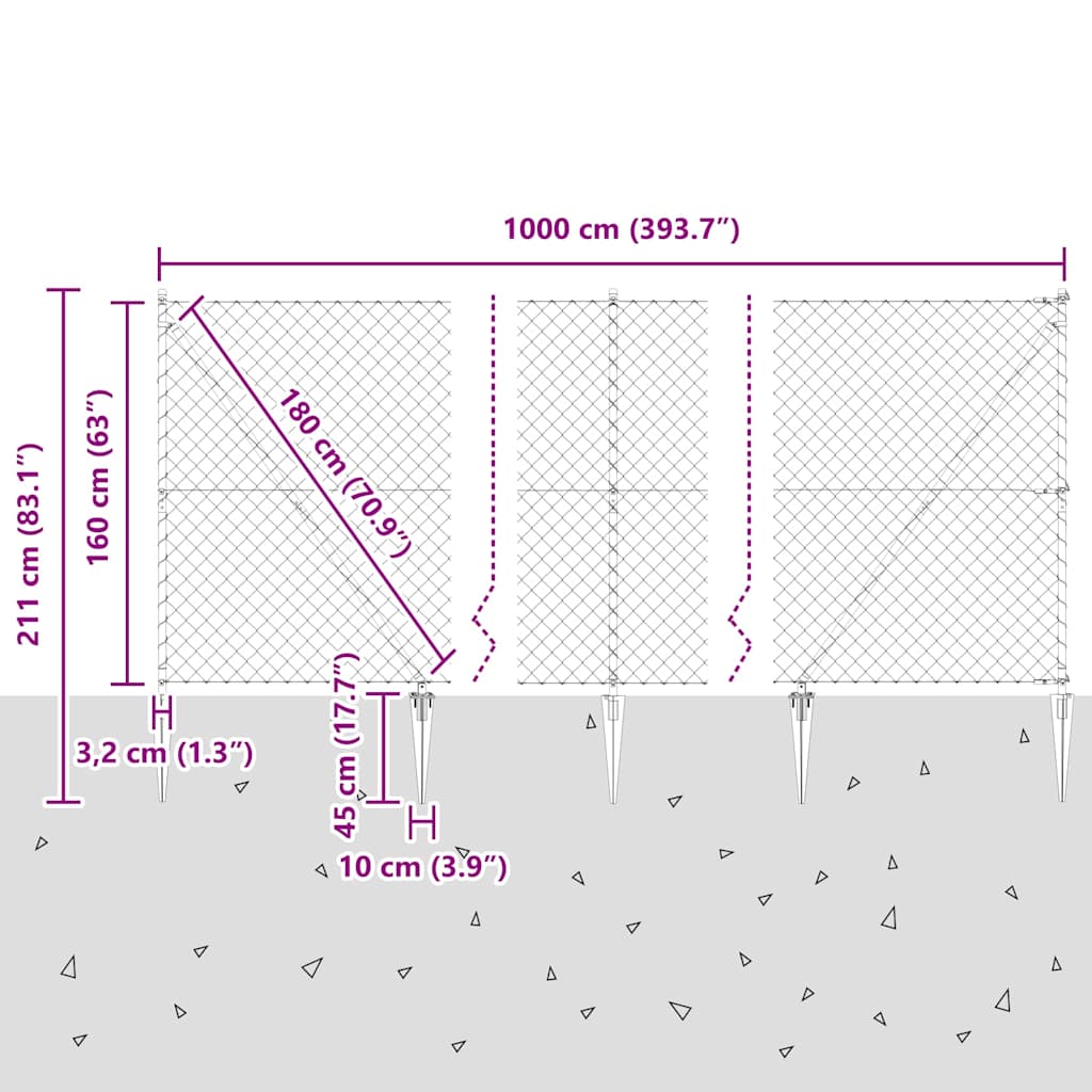 Zavareno žičano ograđivanje s bodljama 10 x 1,6 m Siva Mreža